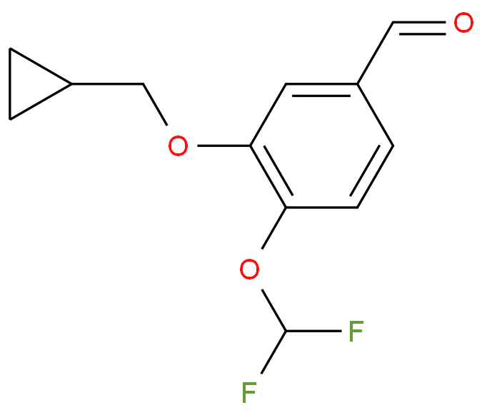4-(二氟甲氧基)-3-(环丙基甲氧基)苯甲醛化学结构式