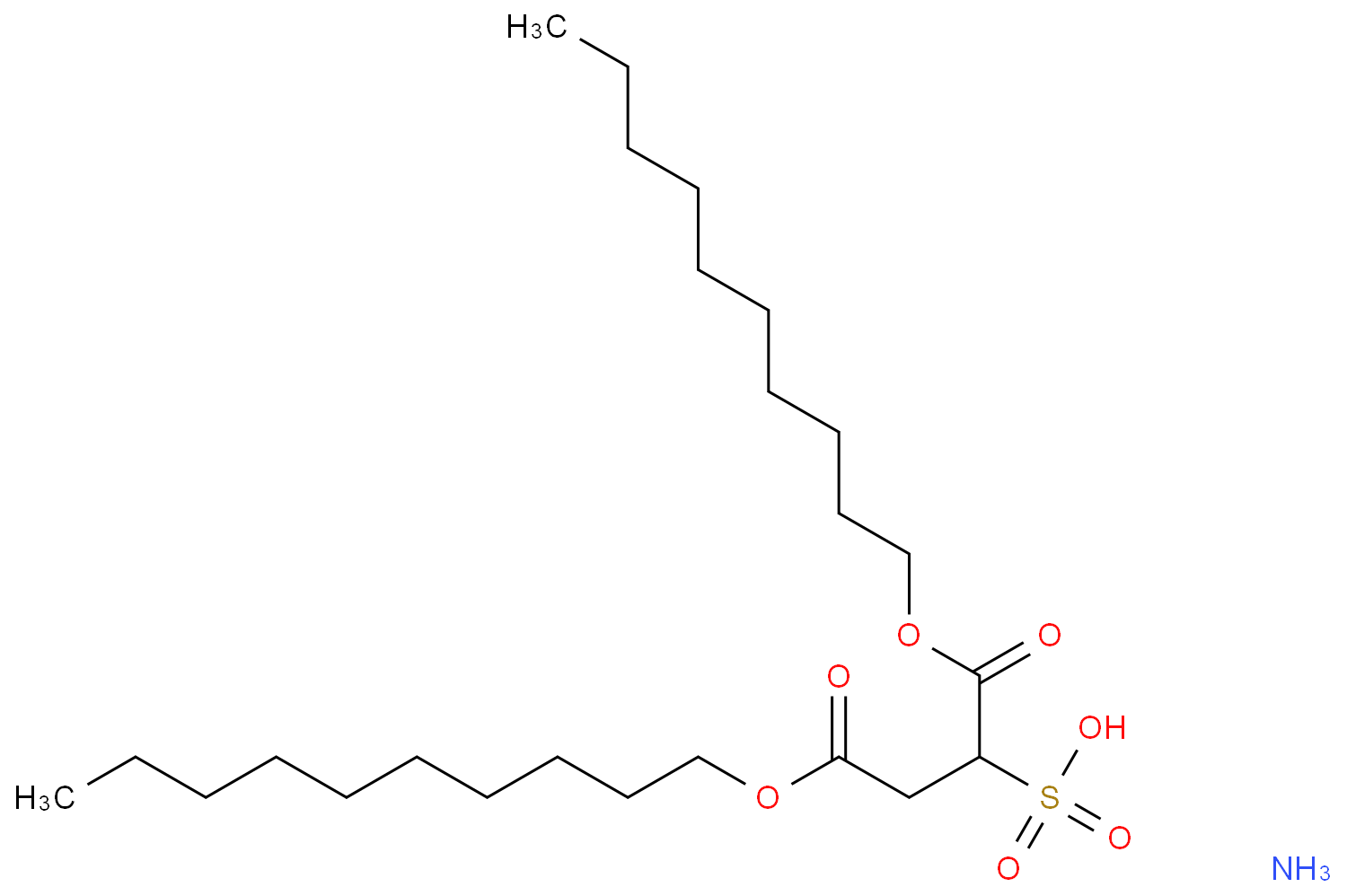 Butanedioic acid,2-sulfo-, 1,4-didecyl ester, ammonium salt (1:1)