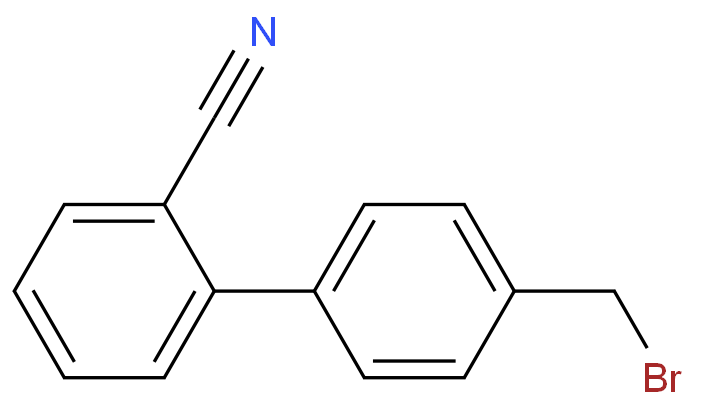 2-氰基-4'-溴甲基联苯化学结构式