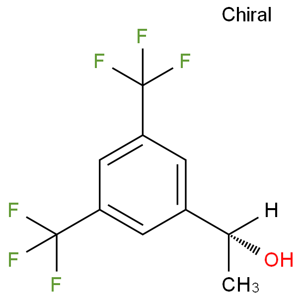 (R)-3,5-二(三氟甲基)-α-甲基苄醇化学结构式