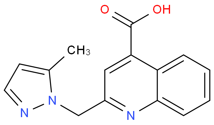 2-[(5-Methyl-1H-pyrazol-1-yl)methyl]quinoline-4-carboxylic acid