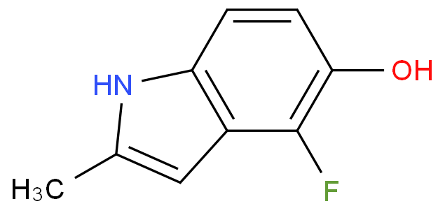 4-氟-5-羟基-2-甲基吲哚化学结构式