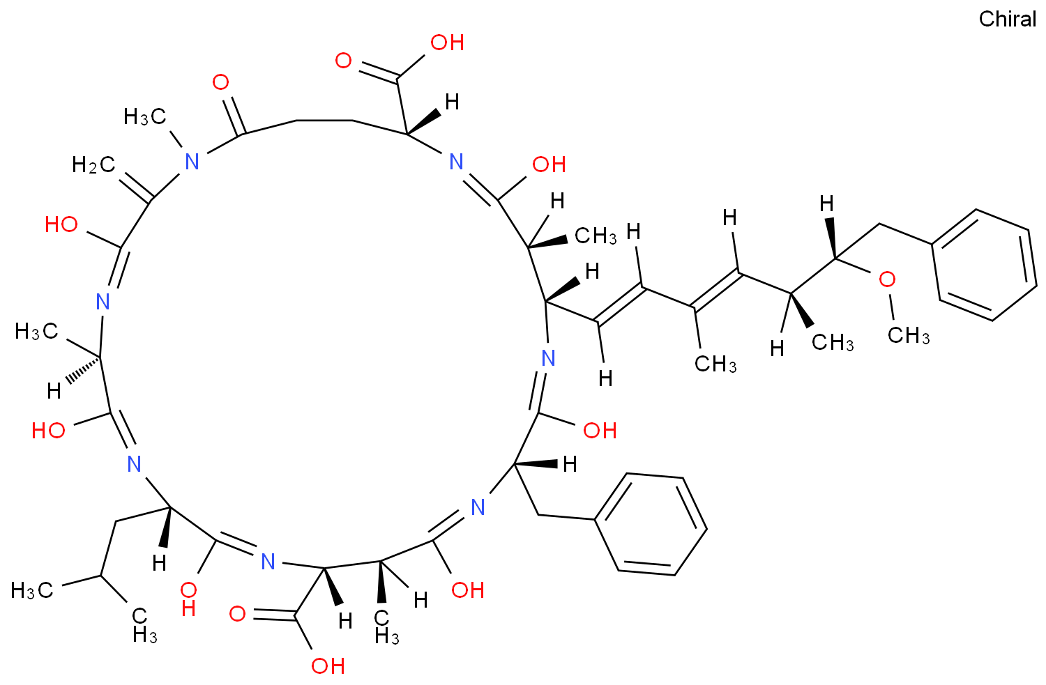 15-benzyl-18-[(1E,3E)-6-methoxy-3,5-dimethyl-7-phenylhepta-1,3-dienyl]-1,5,12,19-tetramethyl-2-methylidene-8-(2-methylpropyl)-3,6,9,13,16,20,25-heptaoxo-1,4,7,10,14,17,21-heptazacyclopentacosane-11,22-dicarboxylic acid