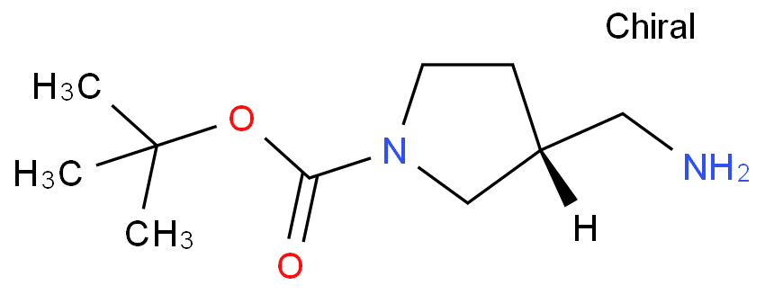 199174-29-3 (R)-1-Boc-3-氨甲基吡咯烷 结构式图片