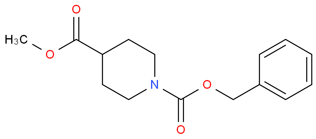 1-Cbz-4-哌啶甲酸甲酯化学结构式