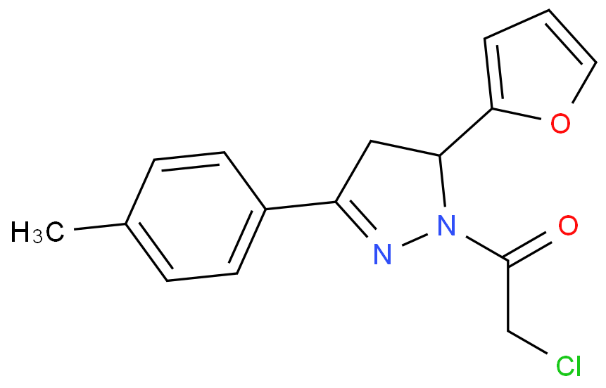 1-(CHLOROACETYL)-5-(2-FURYL)-3-(4-METHYLPHENYL)-4,5-DIHYDRO-1H-PYRAZOLE
