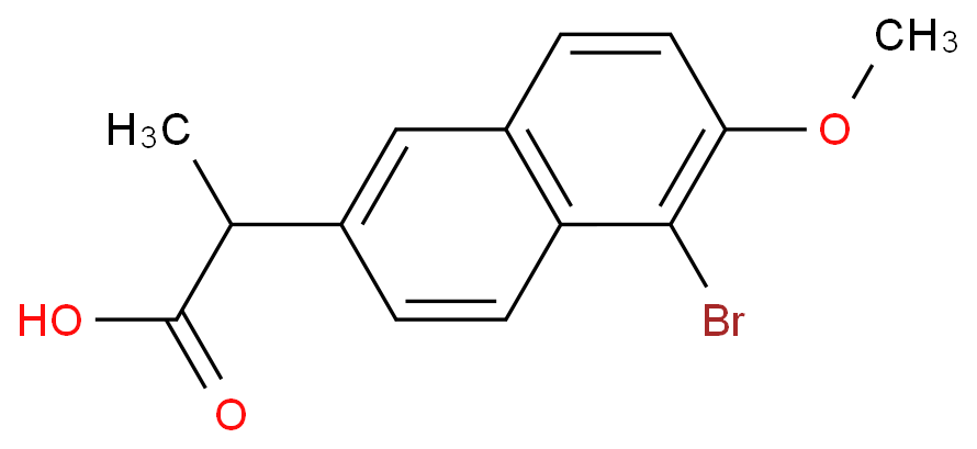 (±)-5-bromo-6-methoxy-alpha-methylnaphthalene-2-acetic acid