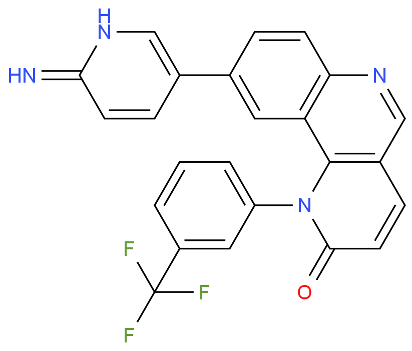 9-(6-Amino-3-pyridinyl)-1-[3-(trifluoromethyl)phenyl]benzo[h]-1,6-naphthyridin-2(1H)-one structure