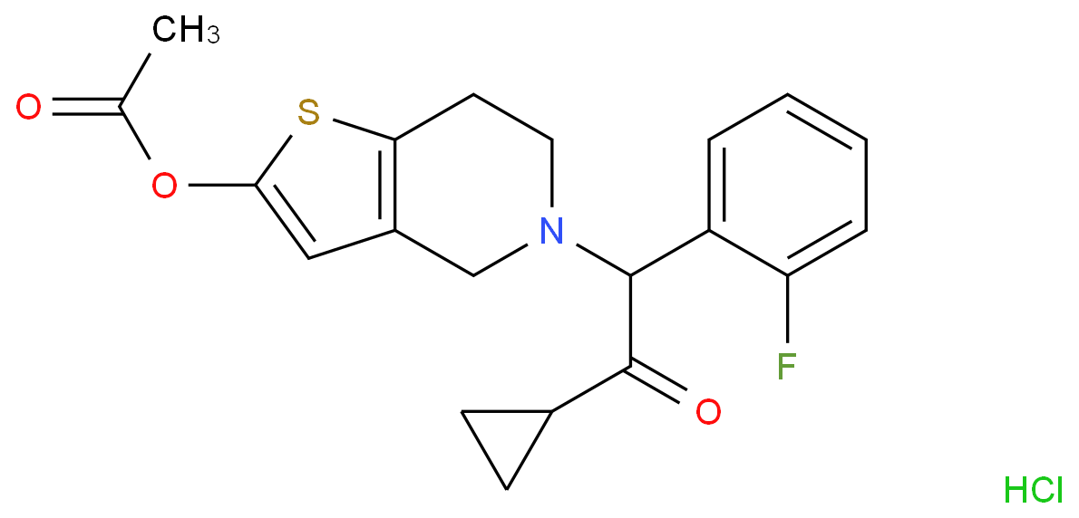 [5-[2-cyclopropyl-1-(2-fluorophenyl)-2-oxoethyl]-6,7-dihydro-4H-thieno[3,2-c]pyridin-2-yl] acetate;hydrochloride