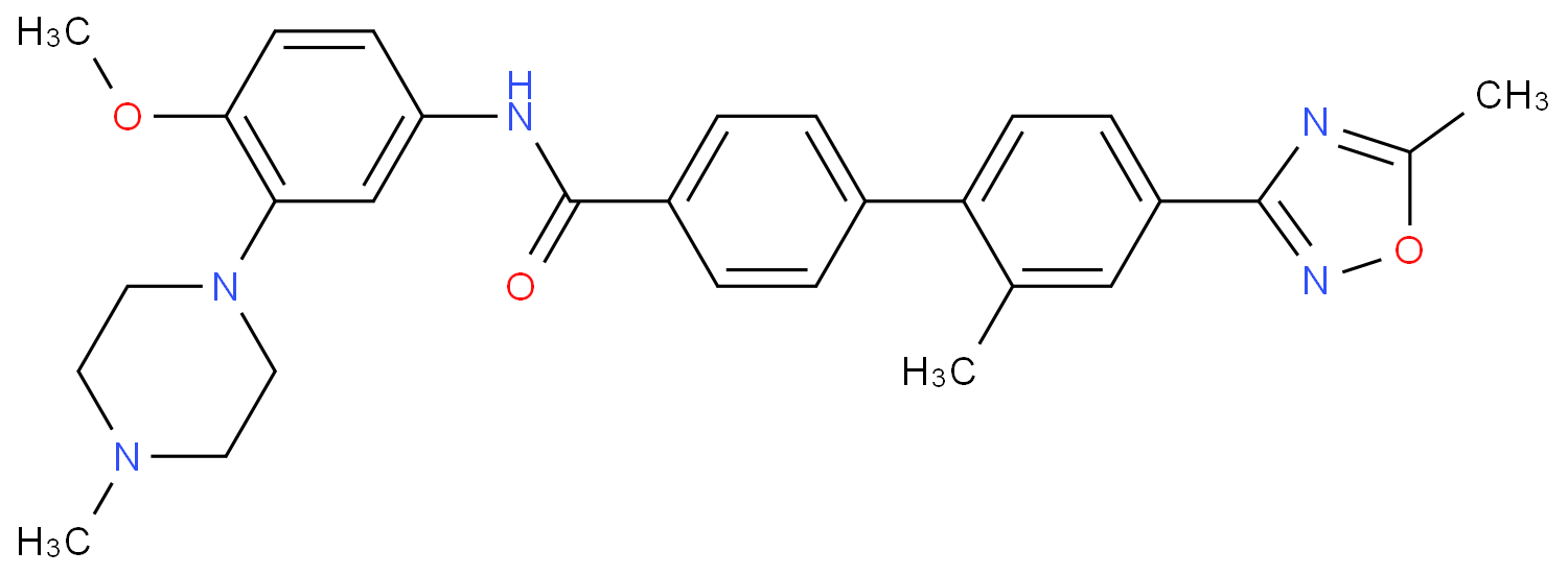 N-[4-Methoxy-3-(4-methyl-1-piperazinyl)-phenyl]-2'-methyl-4'-(5-methyl-1,2,4-oxadiazol-3-yl)-[1,1'-biphenyl]-4-carboxamide