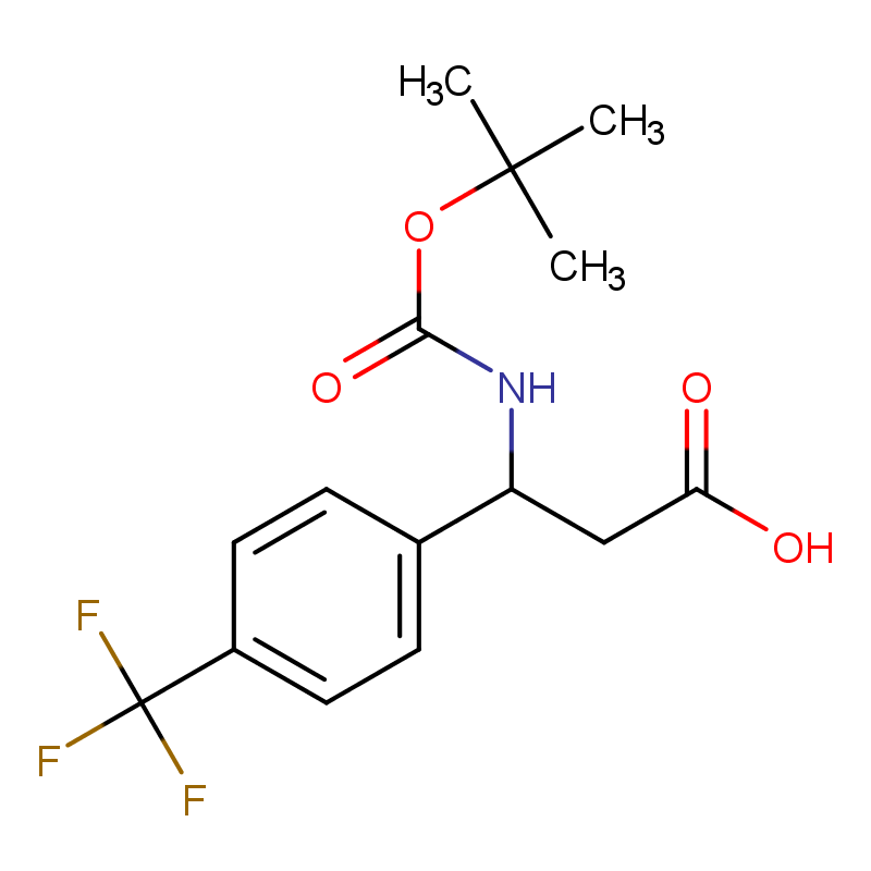 BOC-(S)-3-氨基-3-(4-三氟甲基苯基)-丙酸 CAS号:500770-79-6科研及生产专用 高校及研究所支持货到付款