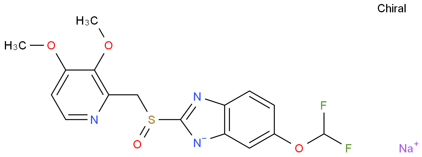sodium,5-(difluoromethoxy)-2-[(S)-(3,4-dimethoxypyridin-2-yl)methylsulfinyl]benzimidazol-1-ide  