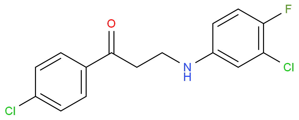 3-(3-CHLORO-4-FLUOROANILINO)-1-(4-CHLOROPHENYL)-1-PROPANONE