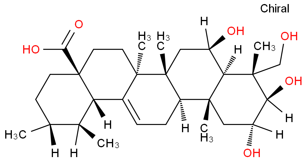 羟基积雪草酸化学结构式