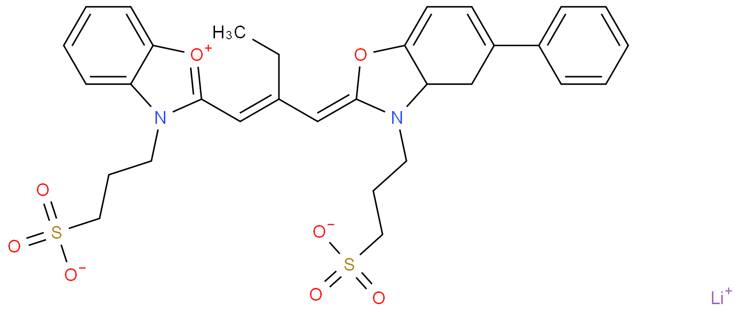 Benzoxazolium,5-phenyl-3-(3-sulfopropyl)-2-[2-[[3-(3-sulfopropyl)-2(3H)-benzoxazolylidene]methyl]-1-buten-1-yl]-,inner salt, lithium salt (1:1)  