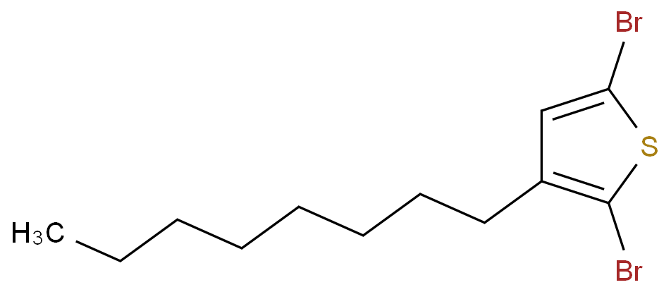 2,5-二溴-3-辛基噻吩化学结构式