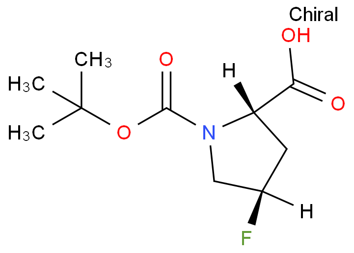 N-Boc-反式-4-氟-L-脯氨酸化学结构式