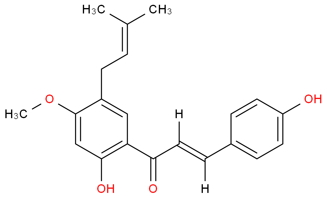 (2E)-1-[2-Hydroxy-4-methoxy-5-(3-methyl-2-buten-1-yl)phenyl]-3-(4 -hydroxyphenyl)-2-propen-1-one