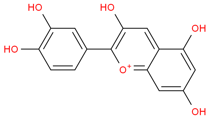 cyanidin; 13306-05-3 structural formula