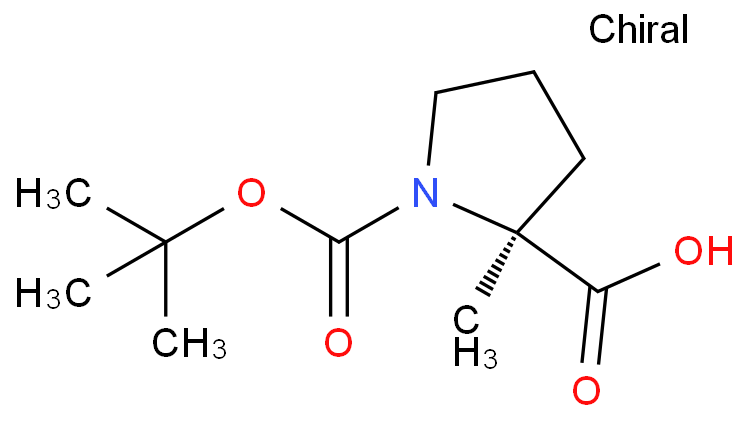 N-BOC-2-甲基-L-脯氨酸化学结构式