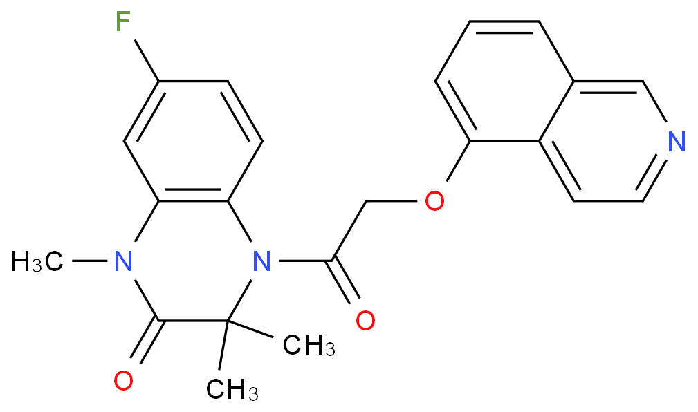 7-氟-3,4-二氢-4-[(5-异喹啉氧基)乙酰基]-1,3,3-三甲基-2(1H)-喹噁啉酮 产品图片