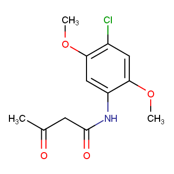 乙酰乙酰-4-氯-2,5-二甲氧基苯胺化学结构式