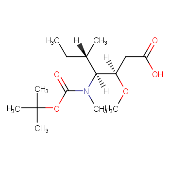 (3R,4S,5S)-4-[[叔丁氧羰基]甲基氨基]-3-甲氧基-5-甲基庚酸 CAS号:132149-81-6科研及生产专用 高校及研究所支持货到付款
