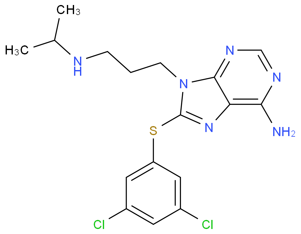 6-氨基-8-[(3,5-二氯苯基)硫基]-N-异丙基-9H-嘌呤-9-丙胺 CAS号:1454619-14-7科研及生产专用 高校及研究所支持货到付款