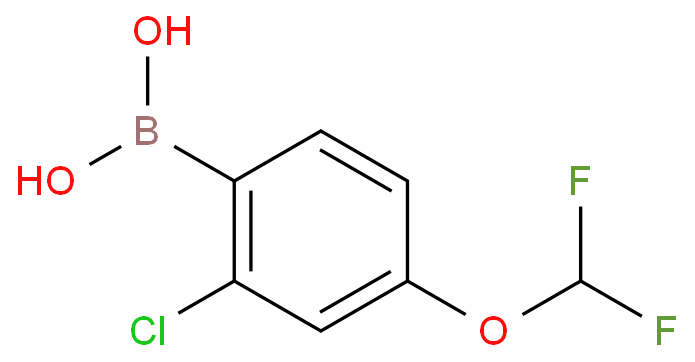(2-氯-4-(二氟甲氧基)苯基)硼酸化学结构式