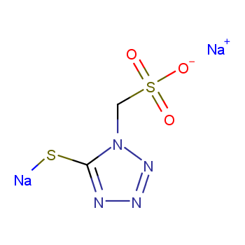 5-巯基-1-磺酸甲基四唑双钠盐化学结构式