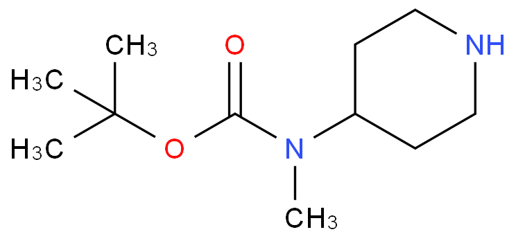 4-N-叔丁氧羰基-4-N-甲基氨基哌啶化学结构式