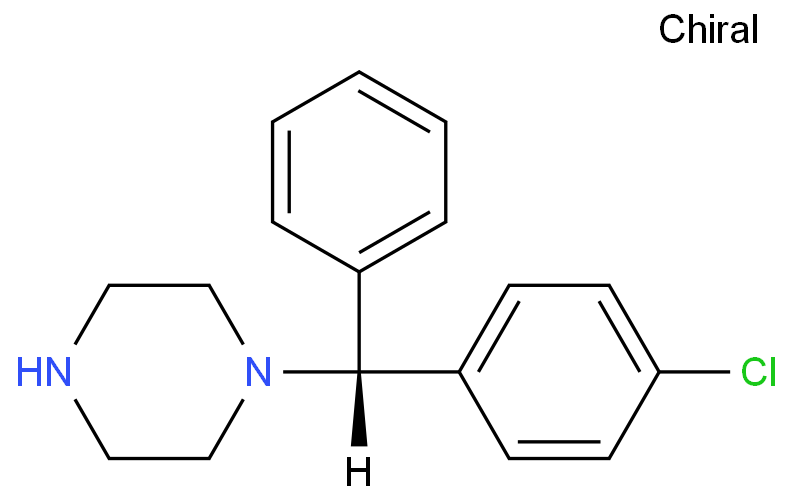 (-)-1-[(4-氯苯基)苯甲基]哌嗪化学结构式