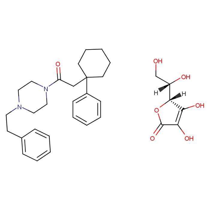 Piperazine, 1-((1-phenylcyclohexyl)acetyl)-4-(2-phenylethyl)-, compd. with L-ascorbic acid  