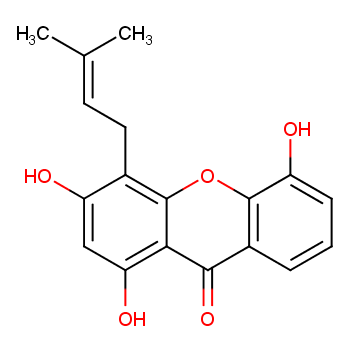 1,3,5-三羟基-4-异戊烯基氧杂蒽酮价格, 1,3,5-Trihydroxy-4-prenylxanthone对照品, CAS号:53377-61-0