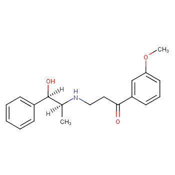 1-Propanone,3-[[(1S,2R)-2-hydroxy-1-methyl-2-phenylethyl]amino]-1-(3-methoxyphenyl)-  