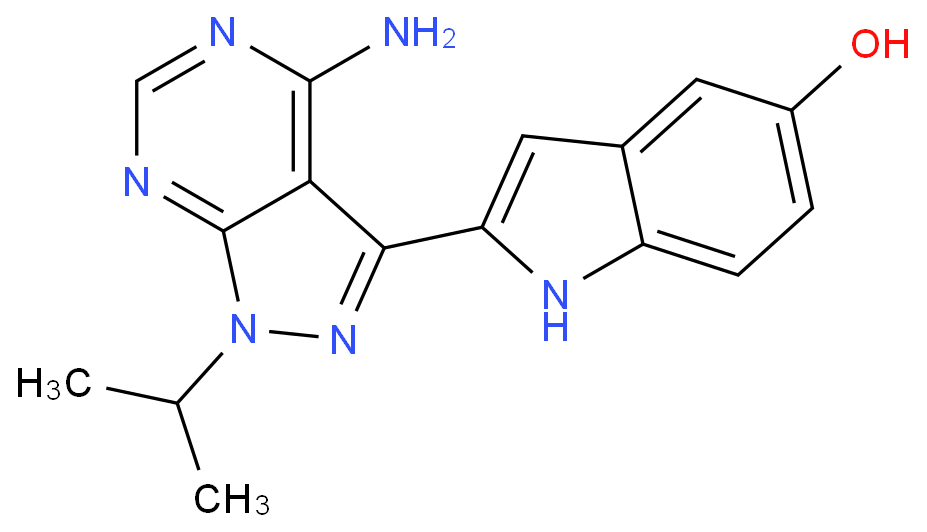 (2E)-2-(4-amino-1-propan-2-yl-2H-pyrazolo[3,4-d]pyrimidin-3-ylidene)indol-5-ol