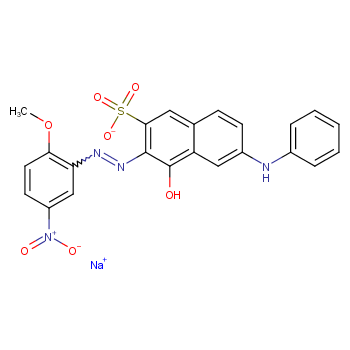 2-Naphthalenesulfonicacid, 4-hydroxy-3-[2-(2-methoxy-5-nitrophenyl)diazenyl]-6-(phenylamino)-,sodium salt (1:1)  