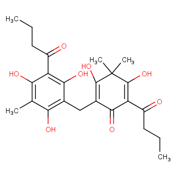2-丁酰基-4-[(3-丁酰基-2,4,6-三羟基-5-甲基苯基)甲基]-3,5-二羟基-6,6-二甲基环己-2,4-二烯-1-酮