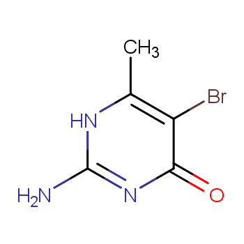 2-氨基-5-溴-4-羟基-6-甲基嘧啶化学结构式