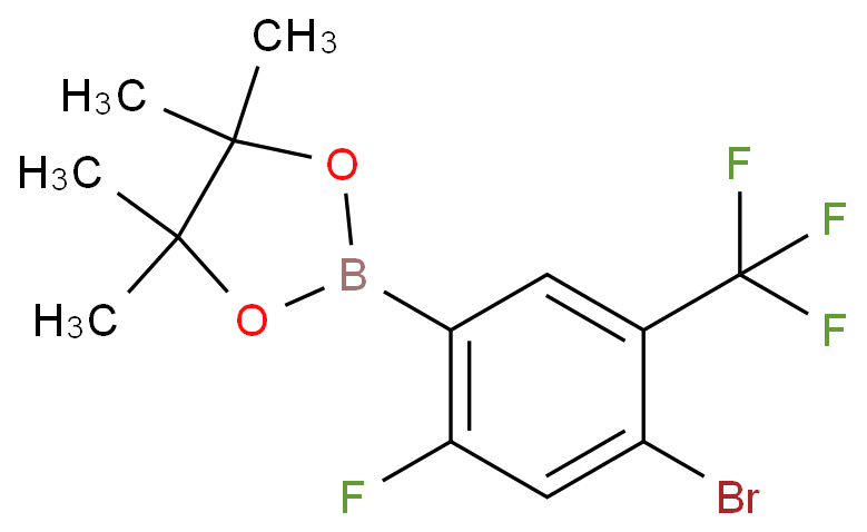 2-(4-溴-2-氟-5-(三氟甲基)苯基)-4,4,5,5-四甲基-1,3,2-二氧硼杂环戊烷CAS：2096337-