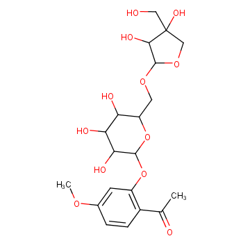 1-[2-[6-[[3,4-dihydroxy-4-(hydroxymethyl)oxolan-2-yl]oxymethyl]-3,4,5-trihydroxyoxan-2-yl]oxy-4-methoxyphenyl]ethanone