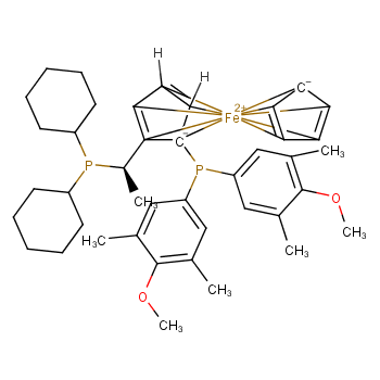 360048-63-1 (-)- 1 - ((S)-2 - (3,5二甲基- 4 -甲氧基苯基)膦]双环戊二烯基 结构式图片