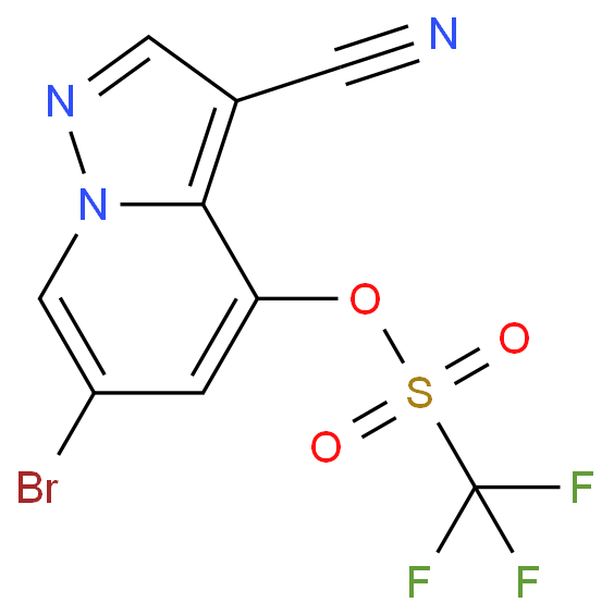 6-溴-3-氰基吡唑并[1,5-A]吡啶-4-基三氟甲磺酸酯化学结构式