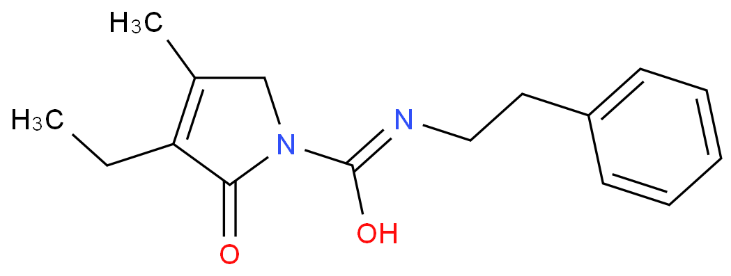 3-Ethyl-4-methyl-2-oxo-pyrroline-1-(N-2-phenyl)-methanamide.  
