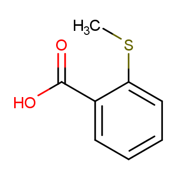 3724-10-5 2-(甲基硫代)苯甲酸 结构式图片