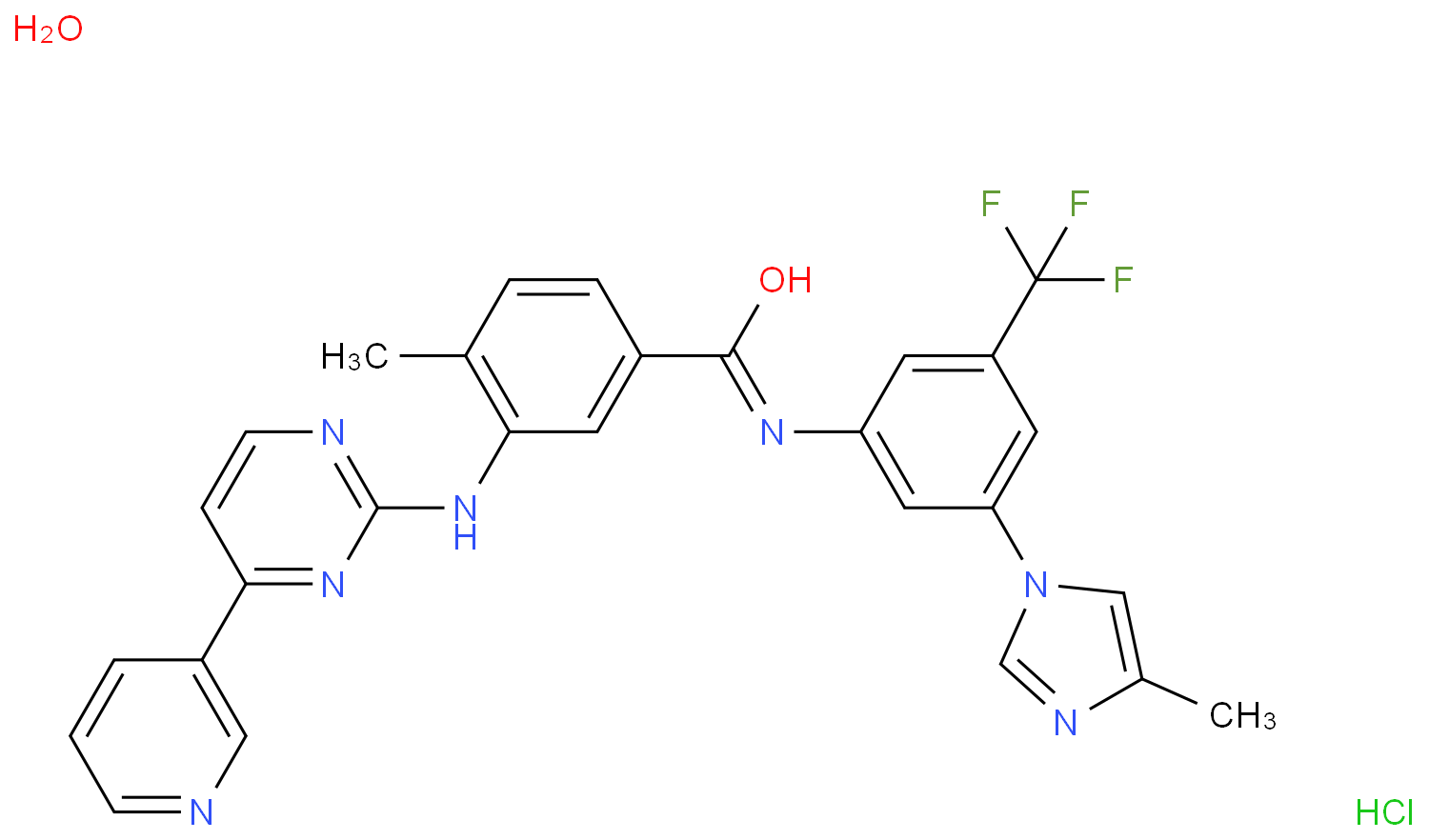 4-methyl-N-[3-(4-methylimidazol-1-yl)-5-(trifluoromethyl)phenyl]-3-[(4-pyridin-3-ylpyrimidin-2-yl)amino]benzamide,hydrate,hydrochloride