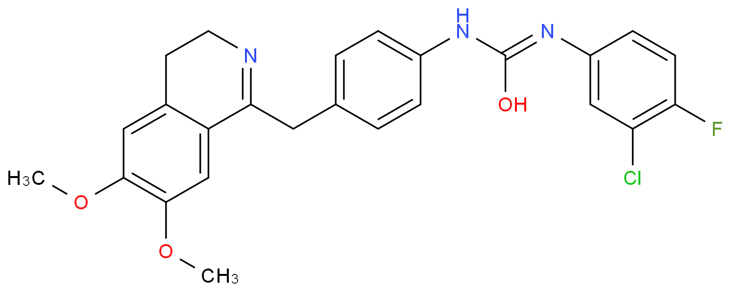 1-(4-((6,7-DIMETHOXY(3,4-DIHYDROISOQUINOLYL))METHYL)PHENYL)-3-(3-CHLORO-4-FLUOROPHENYL)UREA