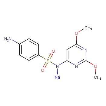 磺胺间二甲氧嘧啶钠化学结构式