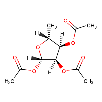 1,2,3-Triacetyl-5-deoxy-D-ribose structure