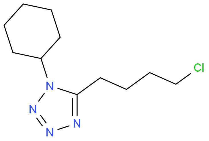 5-(4-Chlorobutyl)-1-cyclohexanyl tetrazole structure